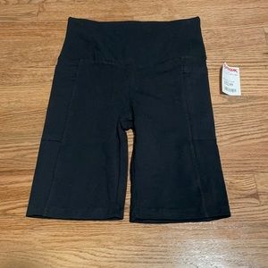 Black biker shorts with side pockets never worn